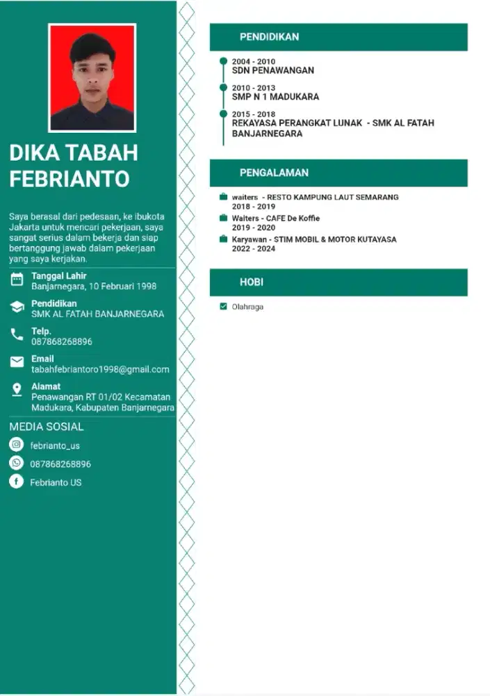 Sedang mencari pekerjaan secepatnya