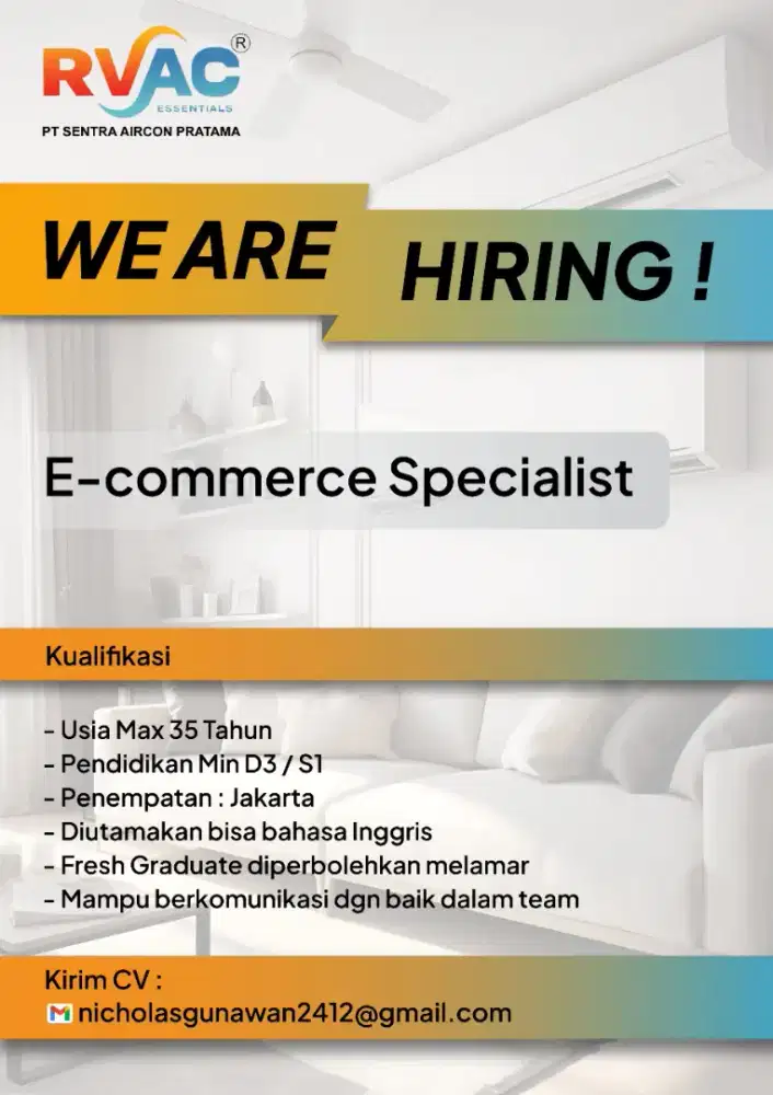 Dibutuhkan E-Commerce Specialist