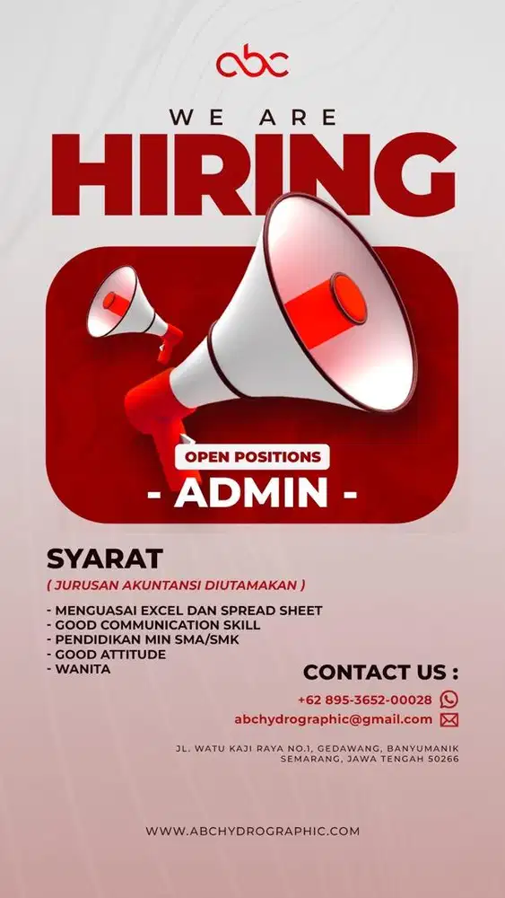lowongan bagian admin