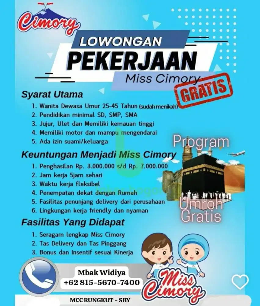 Loker Miss Cimory Rungkut