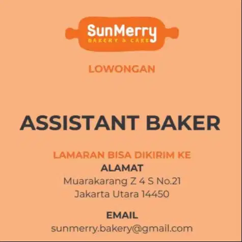 Dicari Asisten Baker / Tukang Roti
