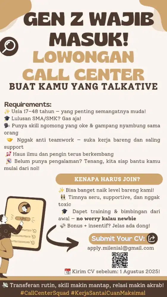 Lowongan Call Center Officer – Suaramu, Senjatamu!