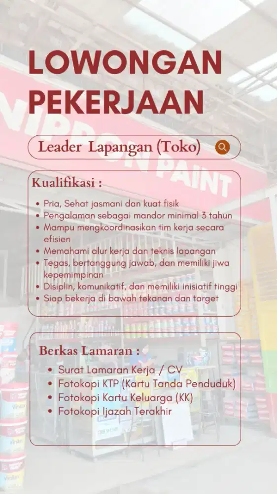 Spesialis Mandor berpengalaman