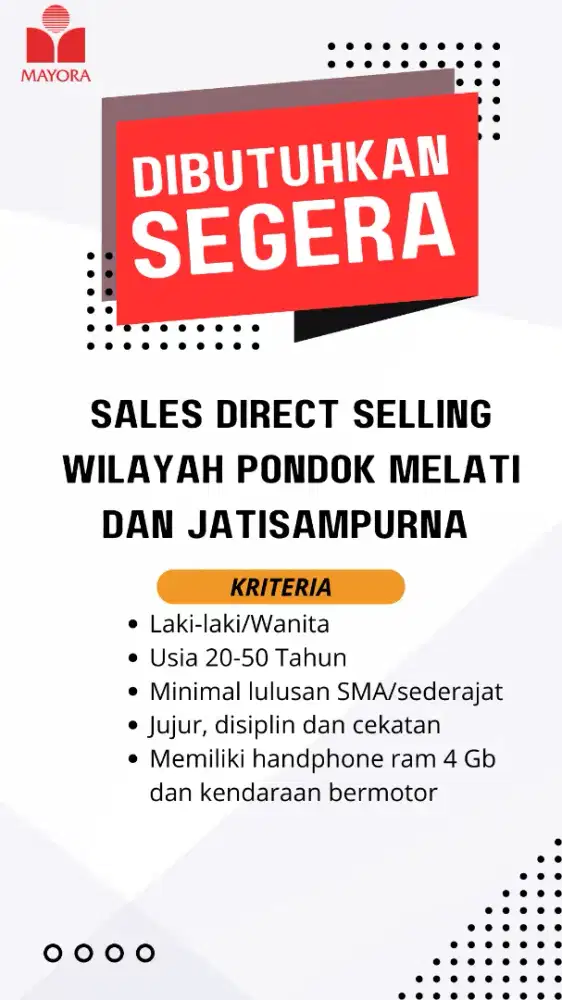 Sales Direct Selling Mayora