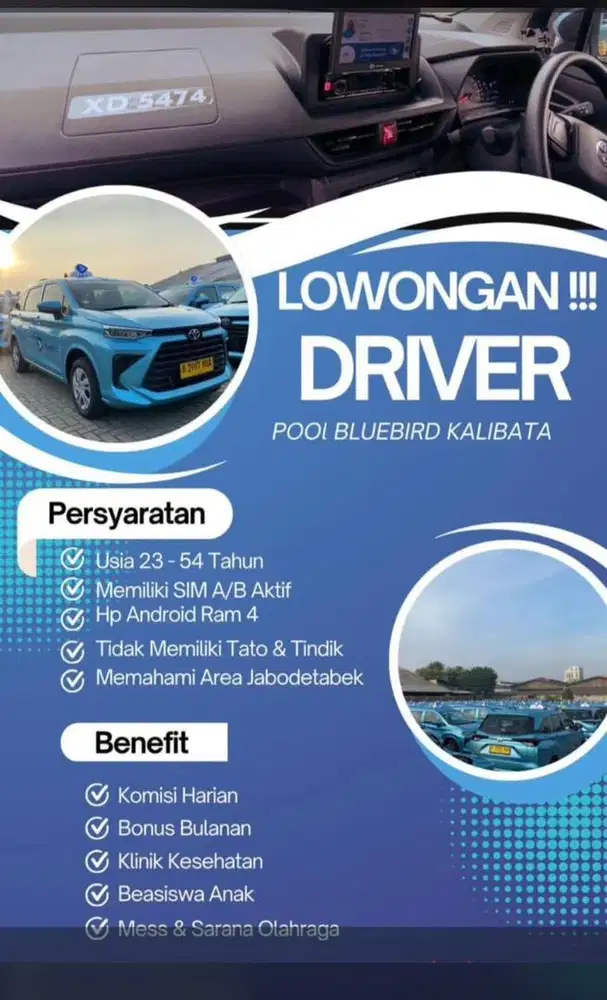 Lowongan kerja driver bluebird