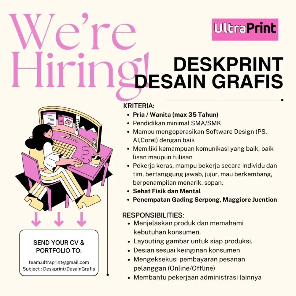Lowongan Deskprint - Desain Grafis Digital Printing
