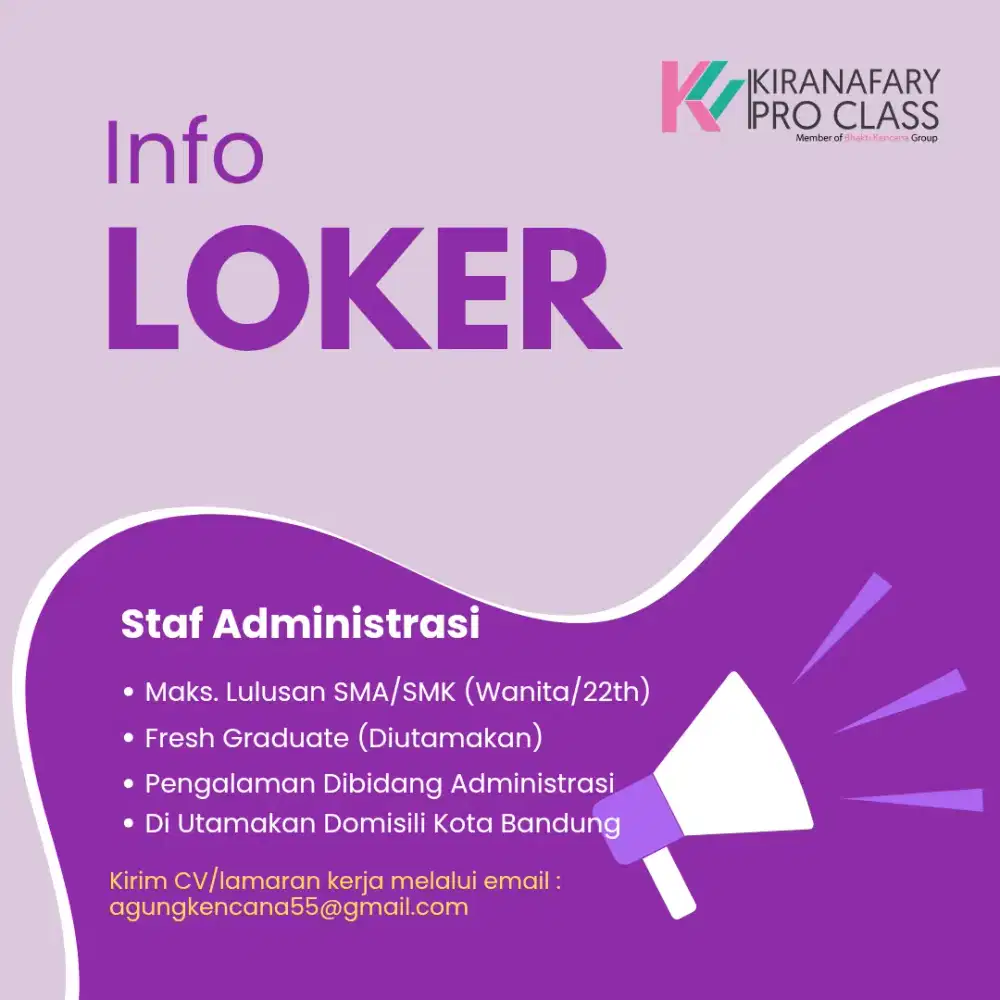 Staf Administrasi Lulusan SMA/SMK