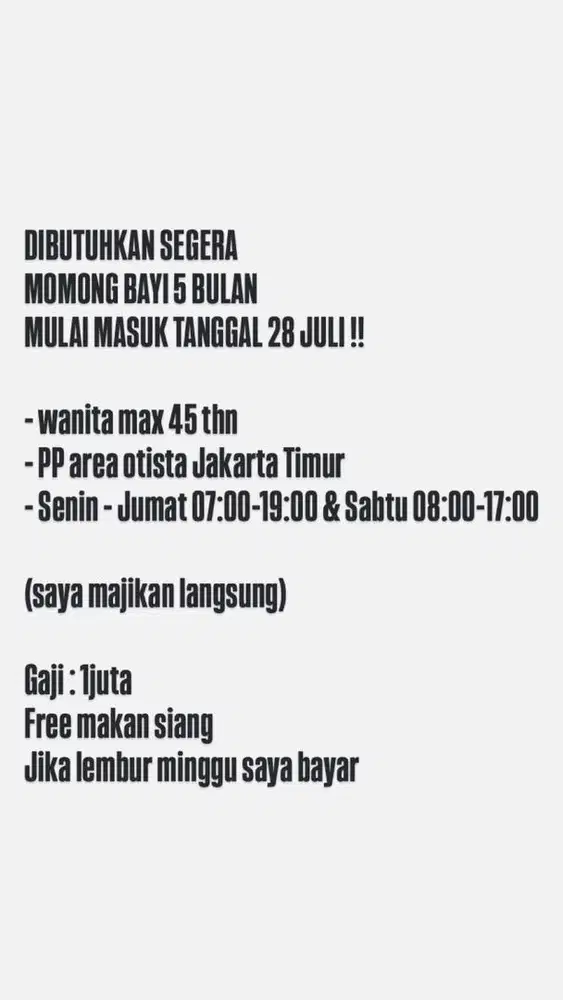 DICARI MOMONG BAYI 5 BULAN (PP)