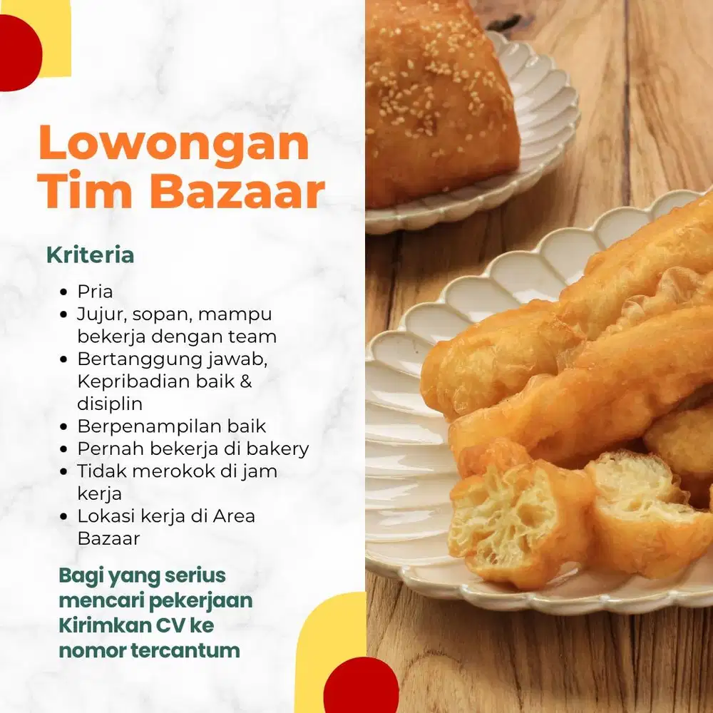 Lowongan kerja Tim Bazaar