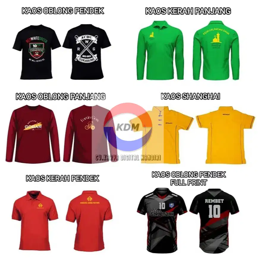 Jasa Konveksi Pakaian, Kaos, Kemeja, Seragam, Sablon, Bordir