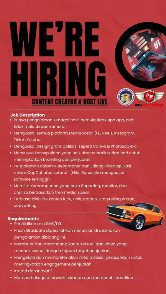 Di cari content creator dan host live