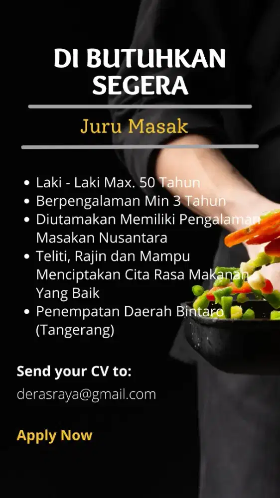 Lowongan kerja juru masak