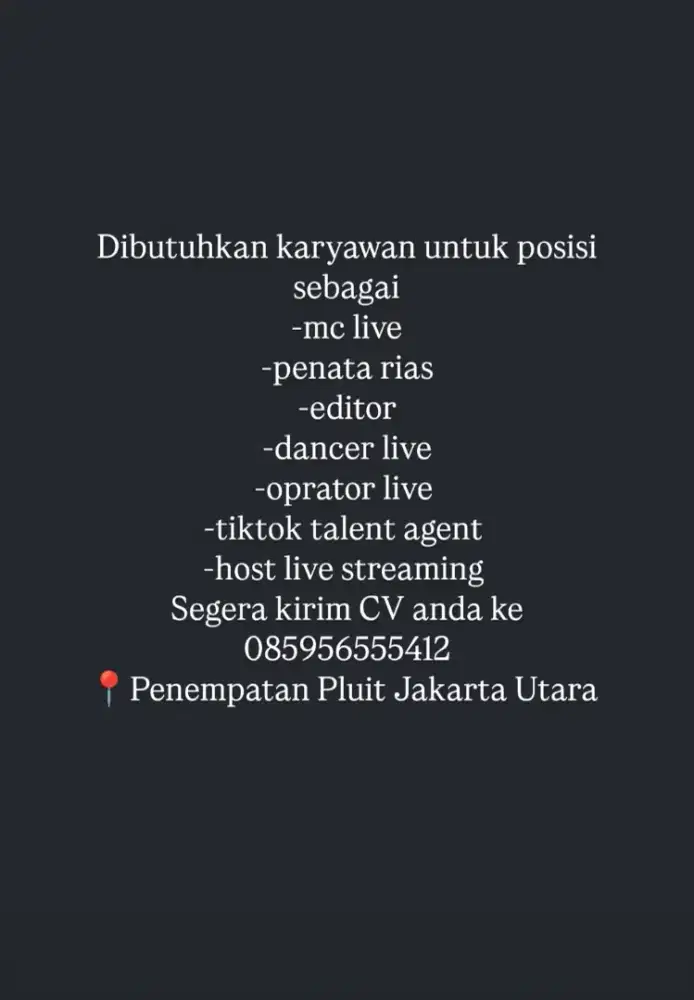 DIBUTUHKAN SEGERA