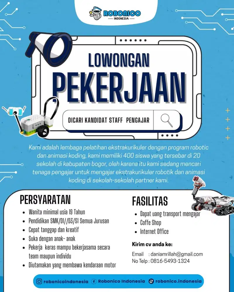 Lowongan kerja Tenaga Pengajar