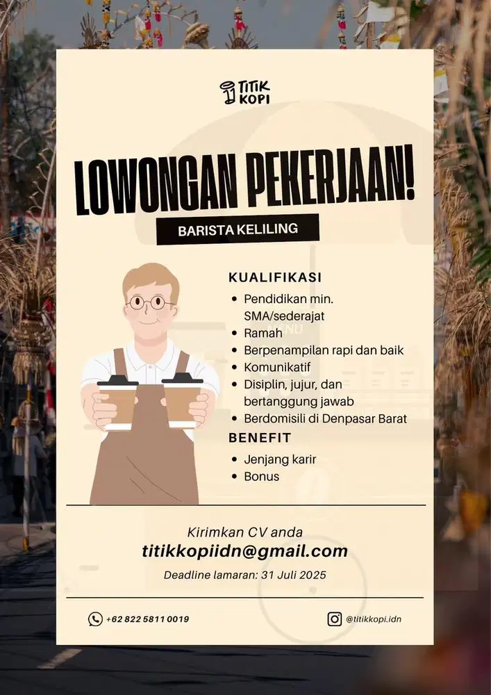 Lowongan Kerja Barista Keliling