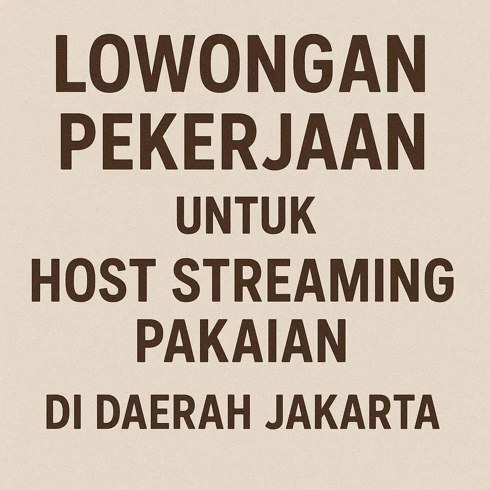 DIBUTUHKAN HOST STREAMING
