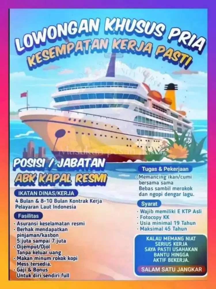 Lowongan kerja ABK KAPAL