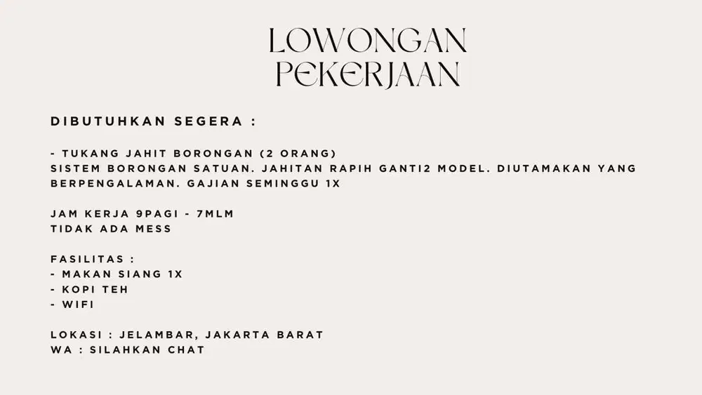 Penjahit borongan