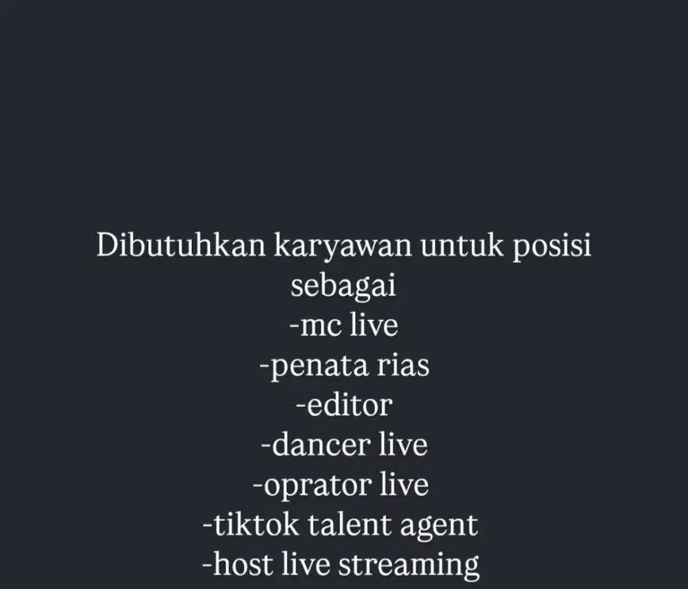 LOWONGAN PEKERJAAN