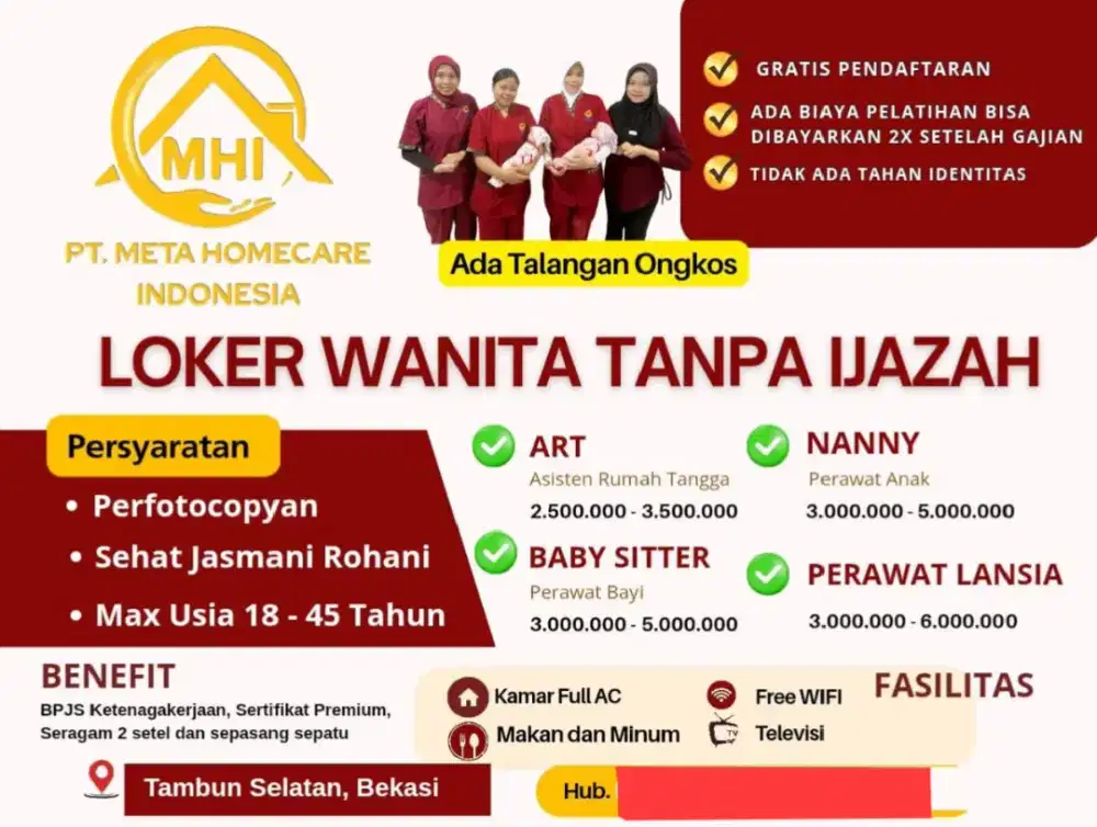 Loker untuk ART dan NANNY di jakarta Utara