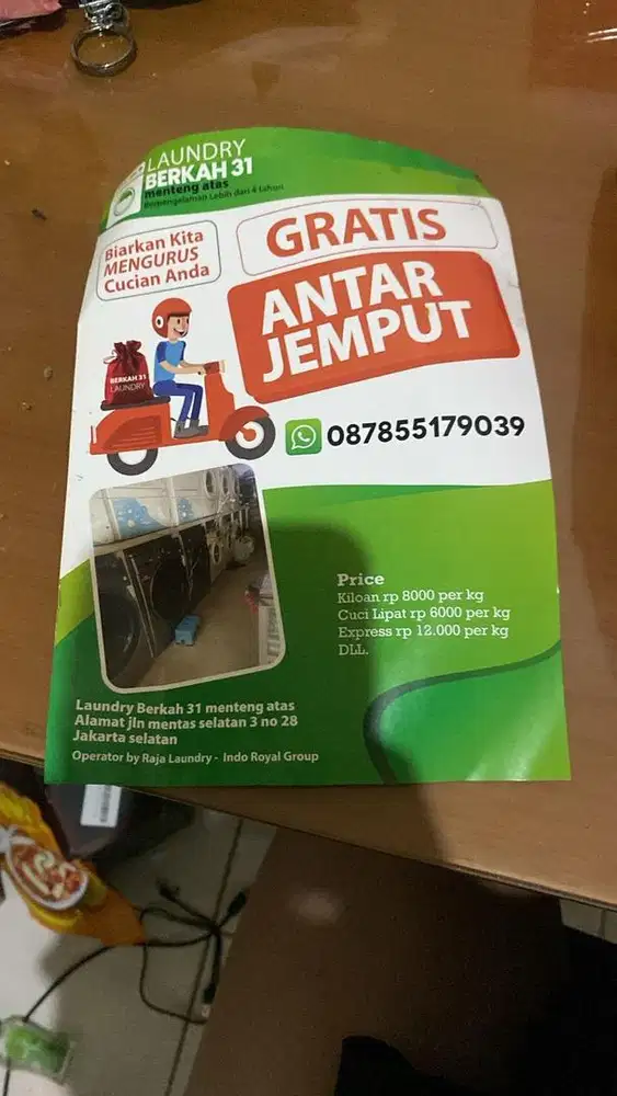 LOWONGAN STAFF DELIVERY & KURIR Laundry