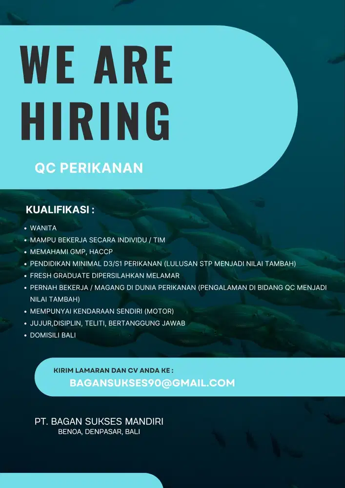 Lowongan kerja QC perikanan