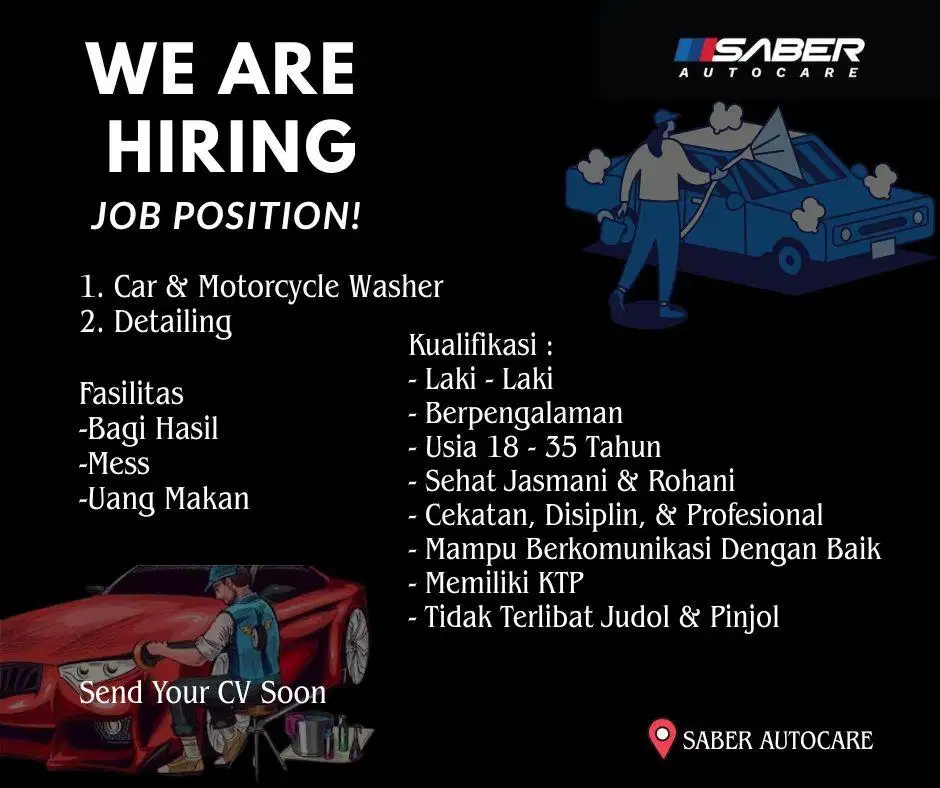 Di Buka Lowongan Carwash & Detailing