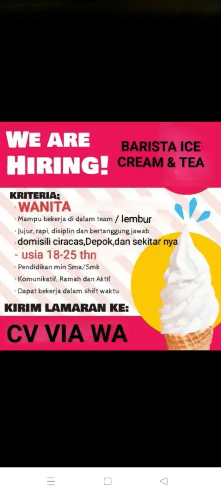 ice cream & tea barista