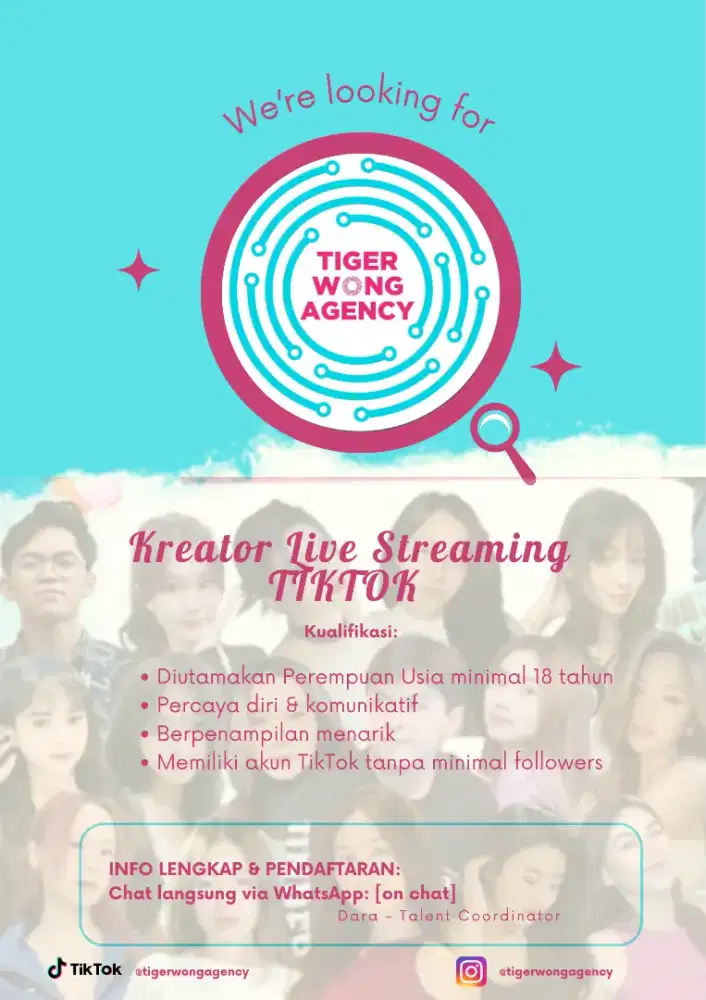 DICARI KONTEN KREATOR LIVE STREAMING TIKTOK (WFH)