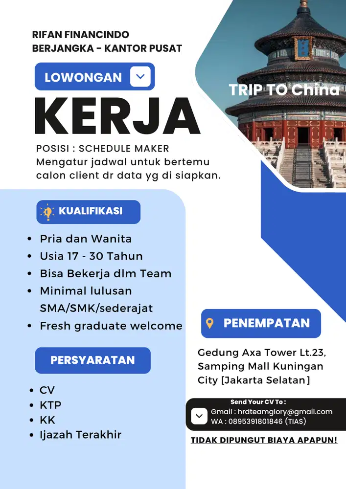 LOKER PT RIFAN PUSAT