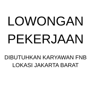 LOWONGAN KERJA JAGA BOOTH KEDAI MINUMAN KEBUN JERUK JAKARTA BARAT