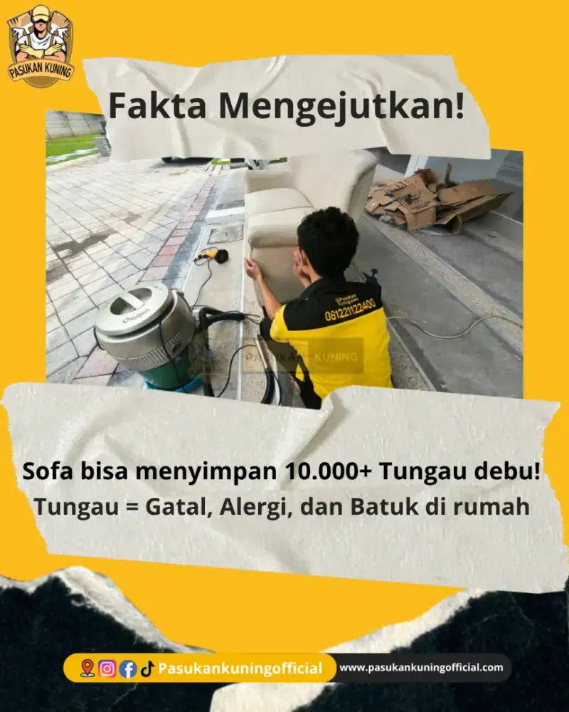 Jasa Cuci Sofa Panggilan | Wangi, Bersih, Bebas Tungau & kuman
