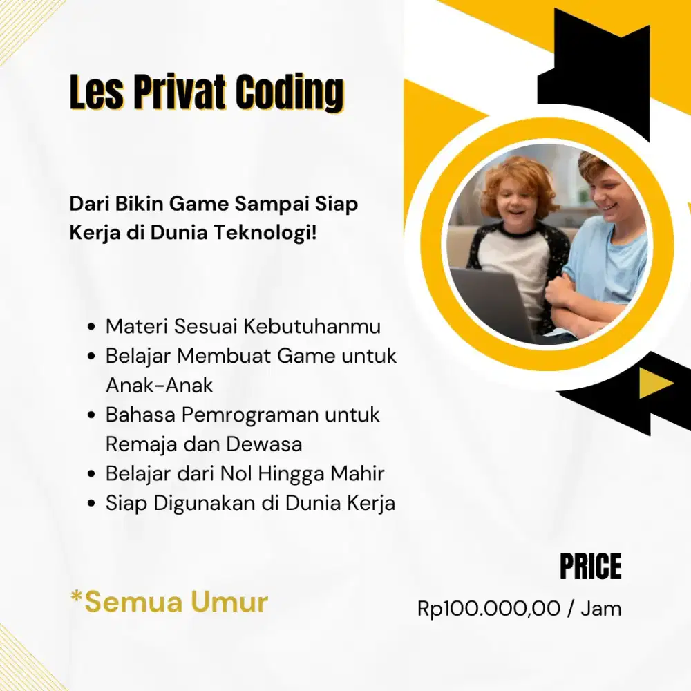 Les Privat Matematika, Gitar, Coding, dan Renang untuk Semua Usia