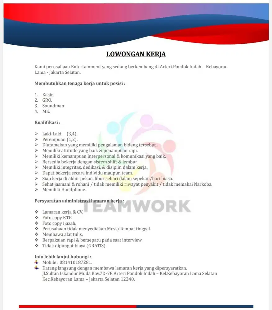 Lowongan Pekerjaan