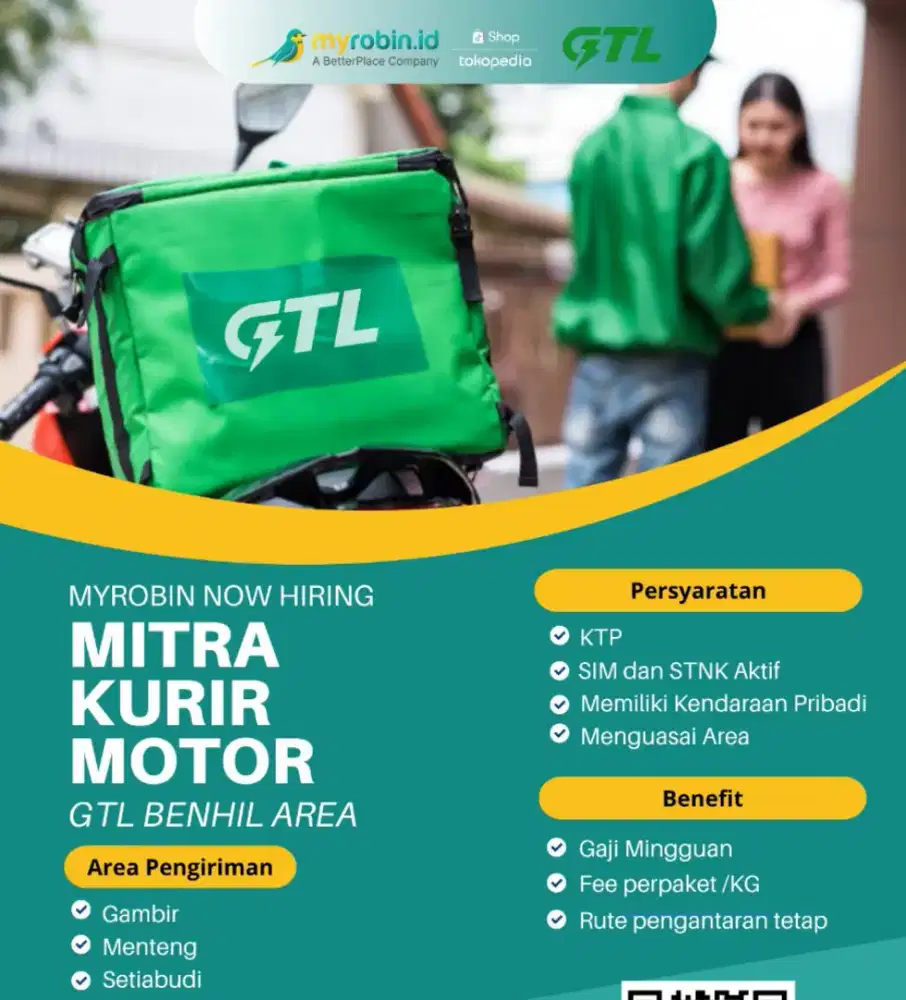 lowongan kerja kurir GTL hub behill