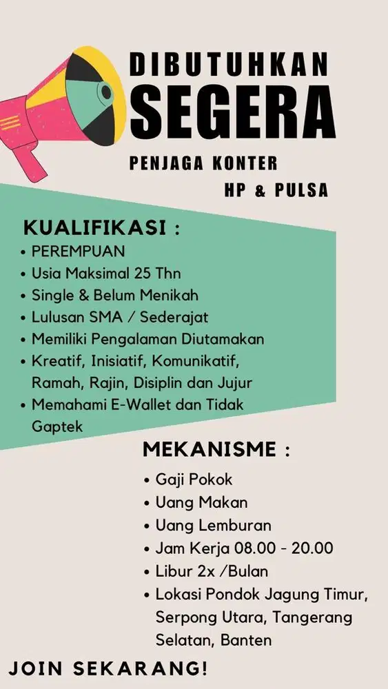 Penjaga Konter HP & PULSA