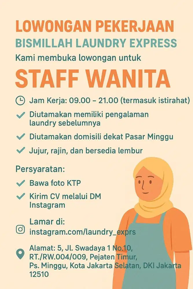 Lowongan Kerja Laundry untuk Wanita