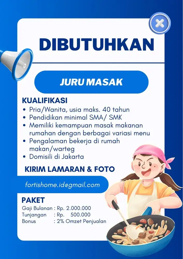 Dicari Juru Masak