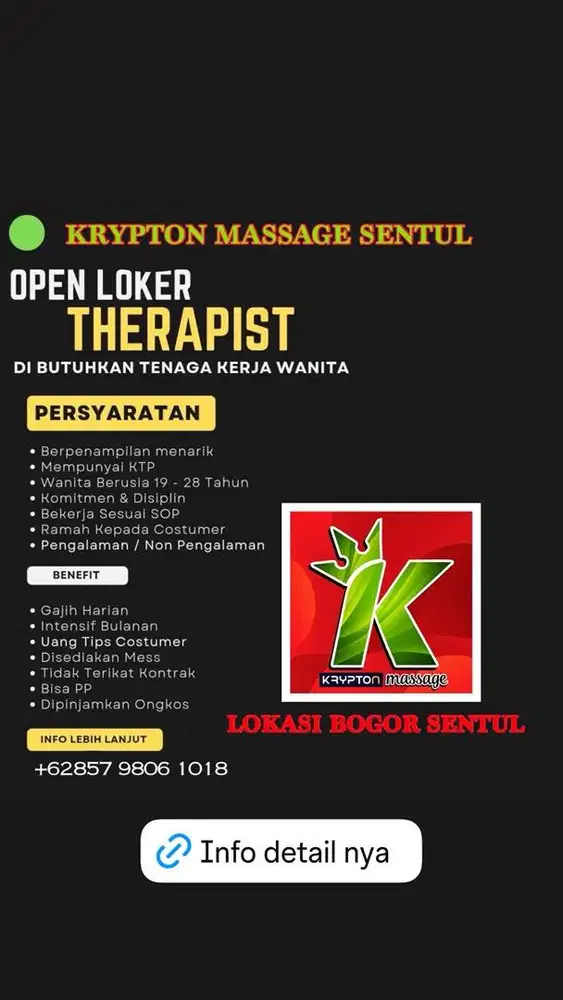 LOKER KHUSUS CEWEK TERAPIS