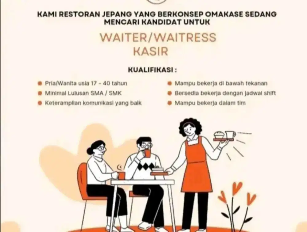 Lowongan kerja japanese food  resto