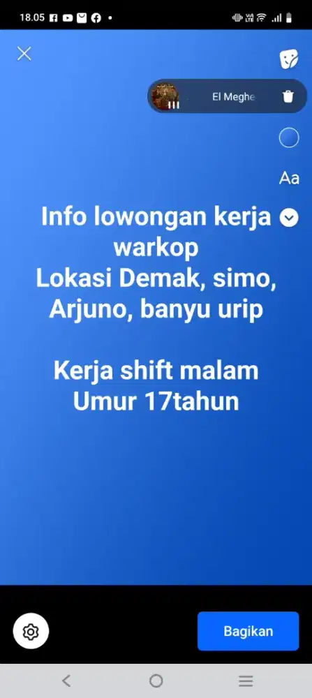 Kerja warkop buat cowok umur 17tahun