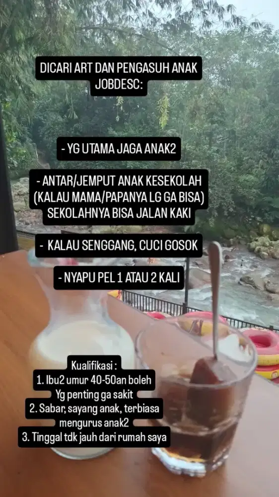 Dicari pengasuh anak dan ART