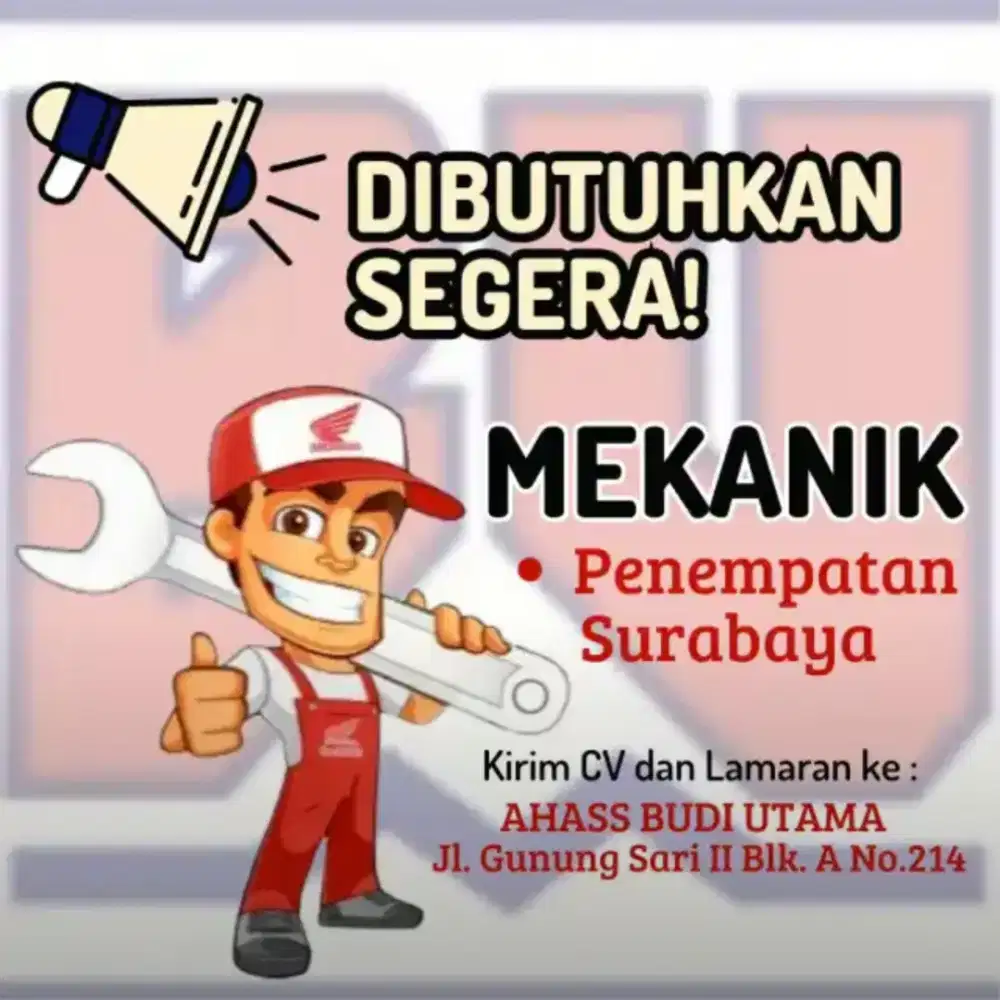 Lowongan Kerja Mekanik AHASS HONDA