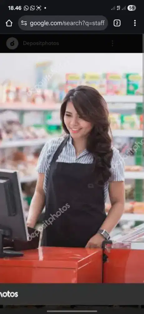 Staff untuk jualan di toko