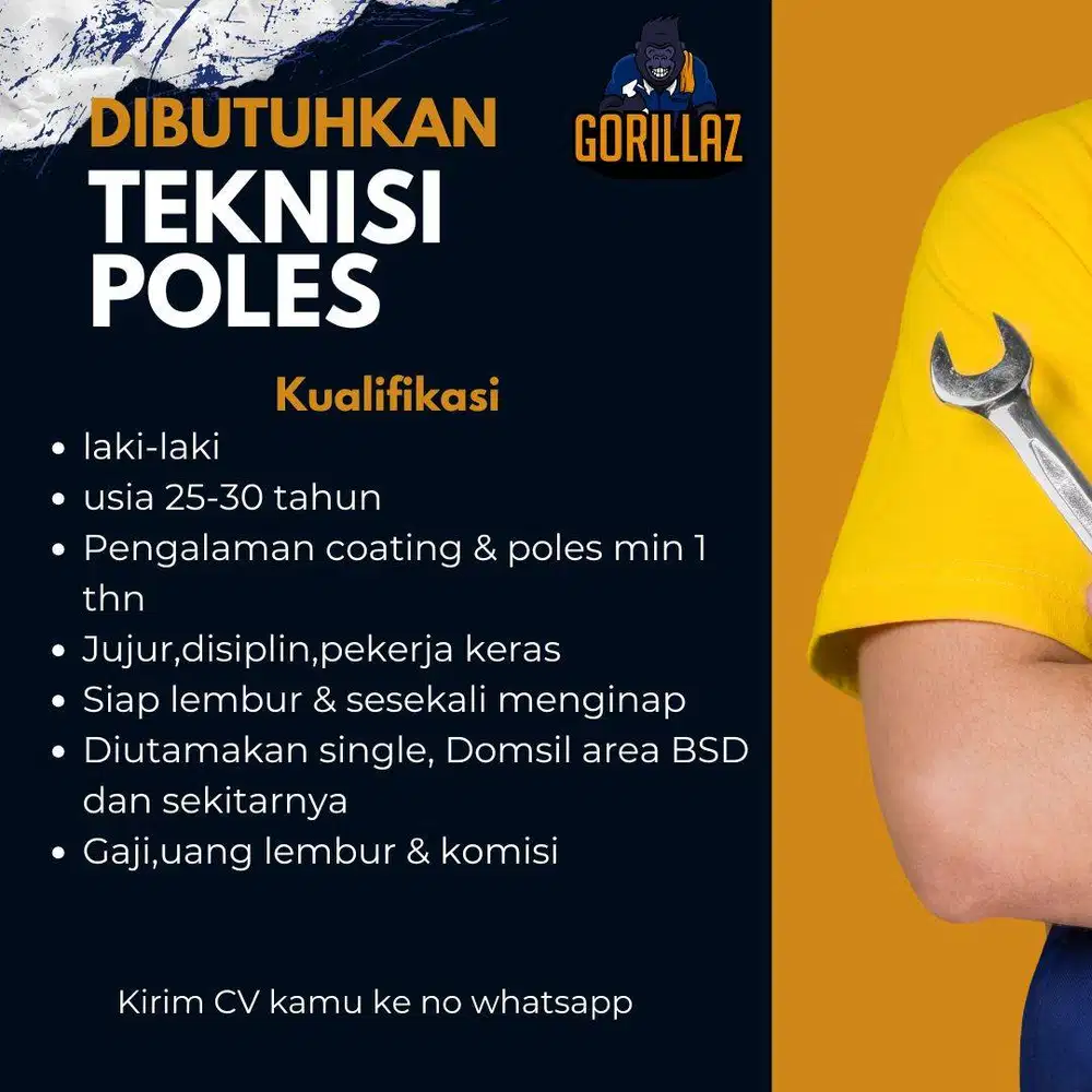 Dibutuhkan Teknisi Poles