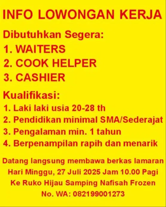 Dicariin orang serius mau kerja