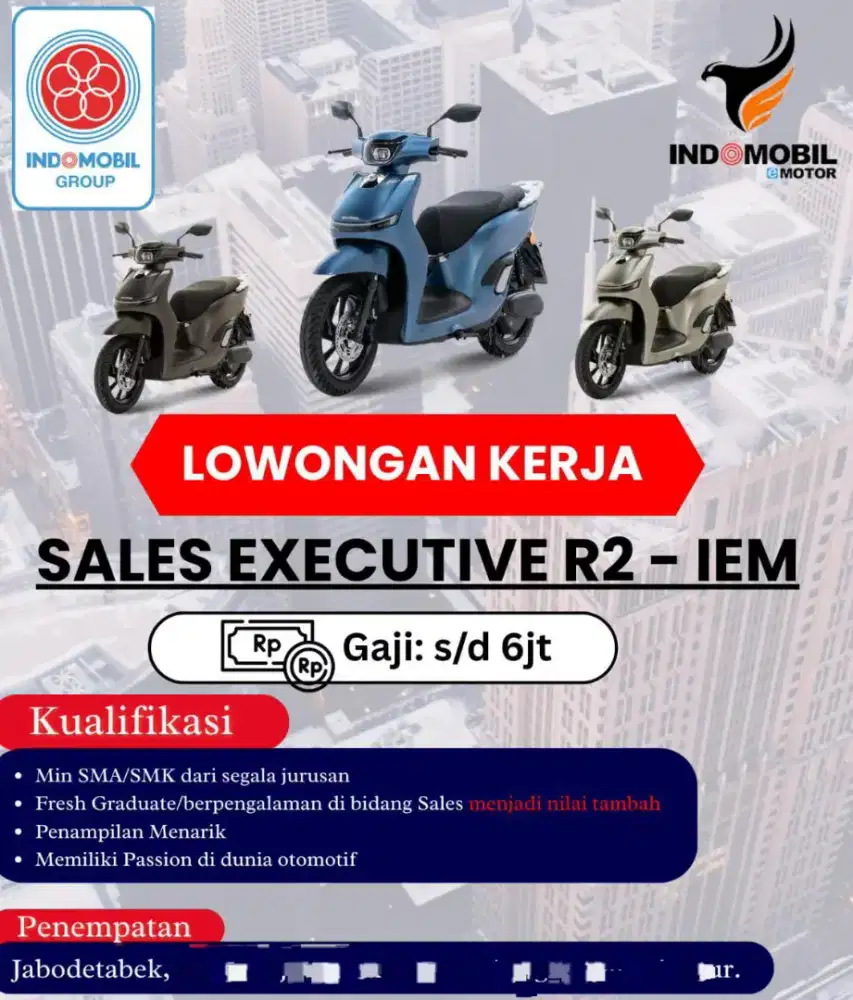 Loker sales executive motor listrik
