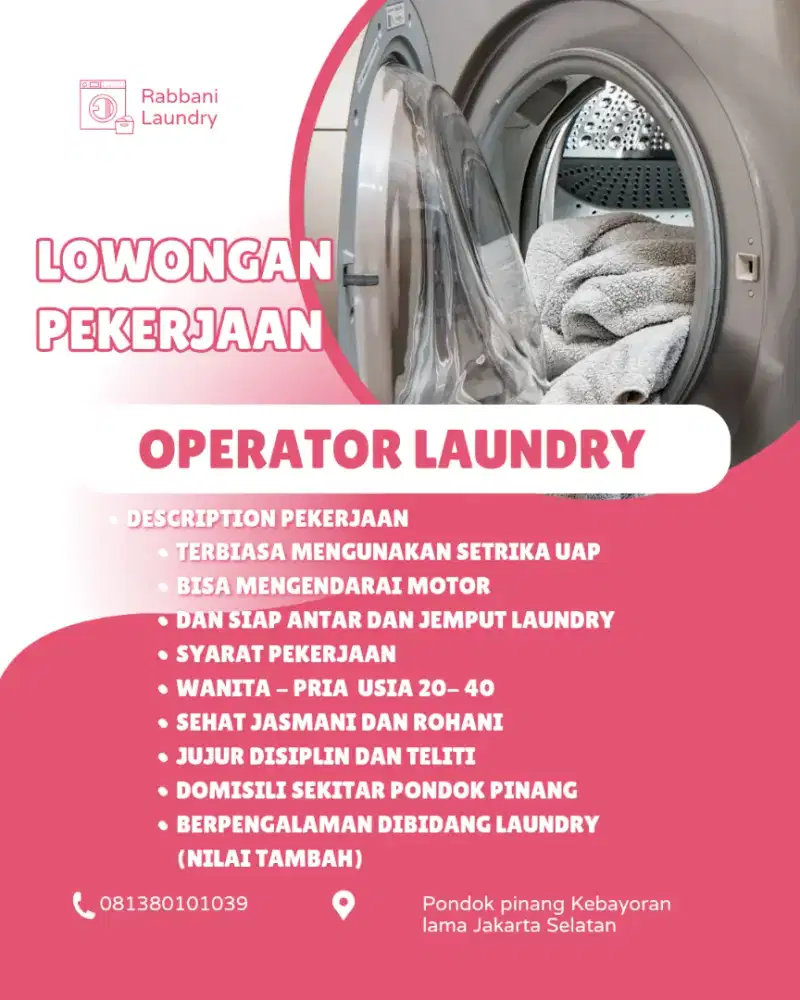 Lowongan pekerjaan bagian setrika dan packing