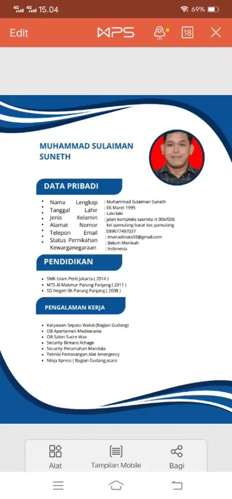 Saya ingin mencari perkerjaan