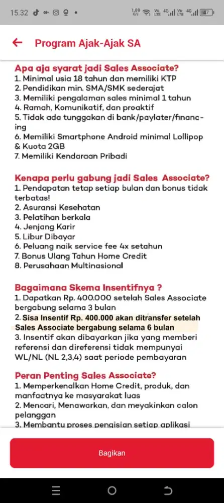 Informasi lowongan kerja jadi sales home credit Indonesia